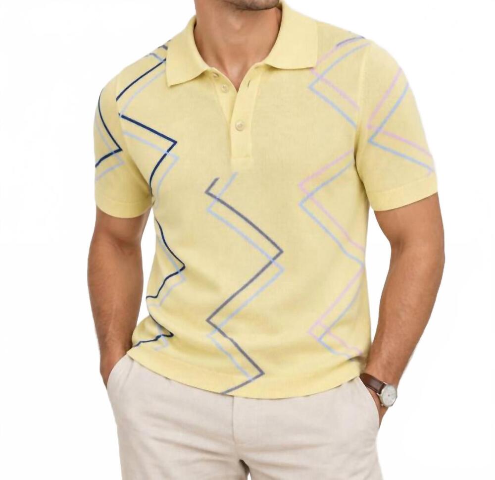 NEW EIGHT X short sleeve knit polo shirt in yellow